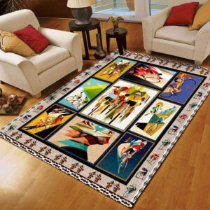 Cycling Painting 2 Rug Sport Decor Gift Floor Decor Living Room Carpet Rug Area Rug - c7544700a25e