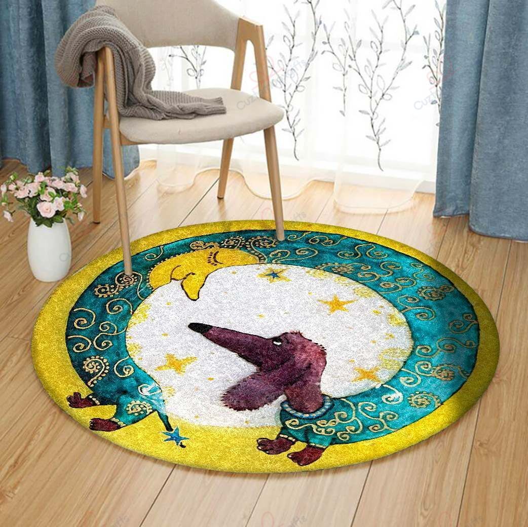 Dachshund And Moon Round Carpet Floor Rug Living Room Bedroom Decor Round Area Rug Carpet Dachshund And Moon Round Carpet Floor Rug Living Room Bedroom Decor Round Area Rug Carpet