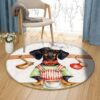 Dachshund Chef Round Carpet Floor Rug Living Room Bedroom Decor Round Area Rug Carpet