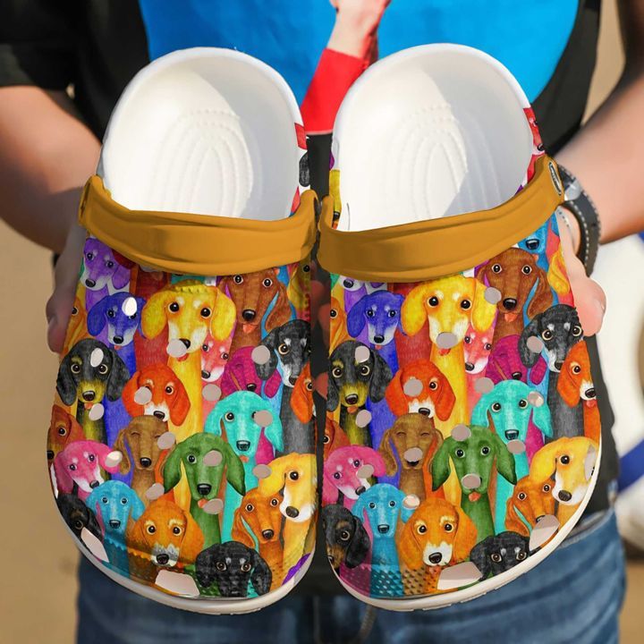 Dachshund Colorful Pattern Sku 695 Crocs Crocband Clog Comfortable For Mens Womens Classic Clog Water Shoes Dachshund Colorful Pattern Sku 695 Crocs Crocband Clog Comfortable For Mens Womens Classic Clog Water Shoes