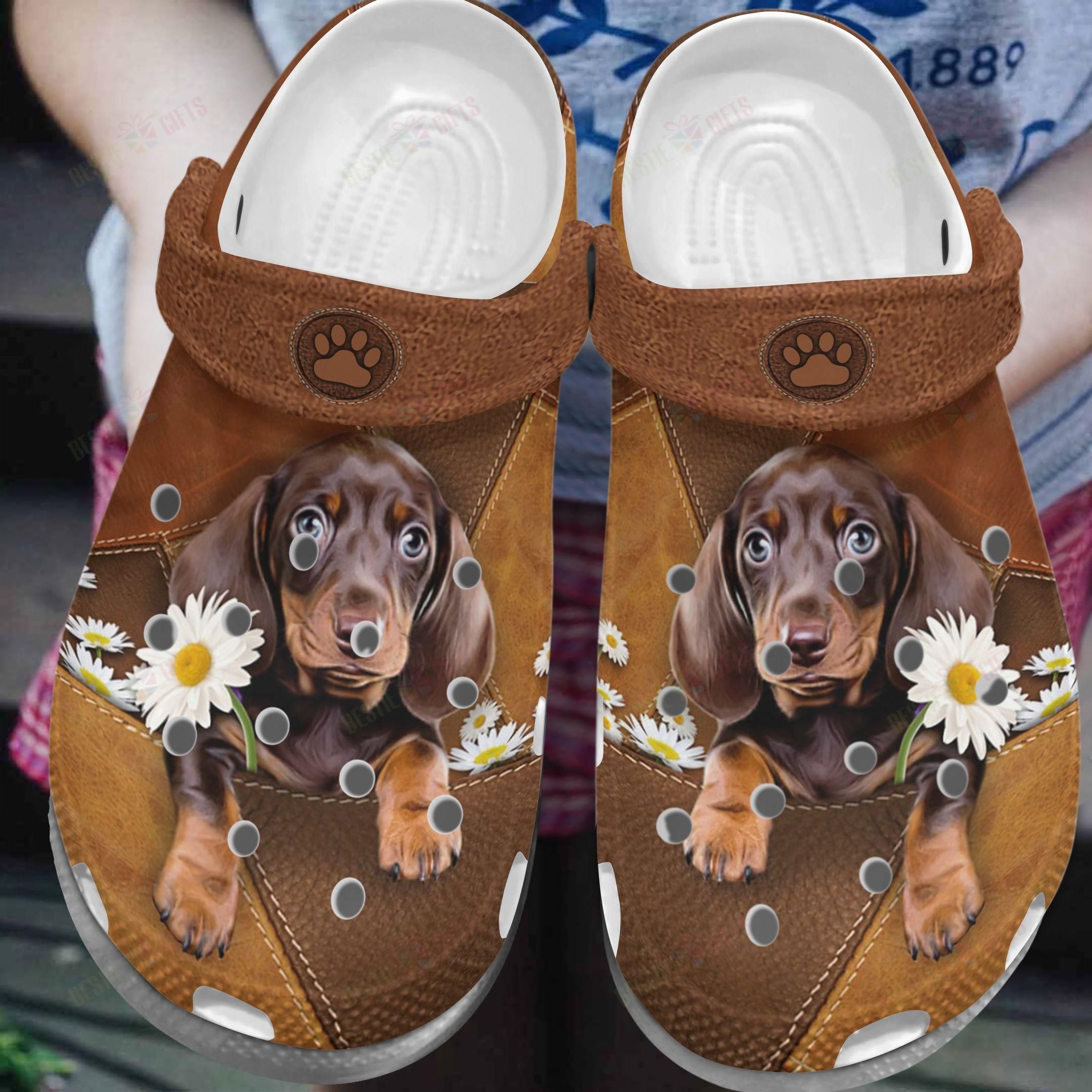 Dachshund Crocs Clog Classic Clog Whitesole Daisy Dachsund Shoes Dachshund Crocs Clog Classic Clog Whitesole Daisy Dachsund Shoes
