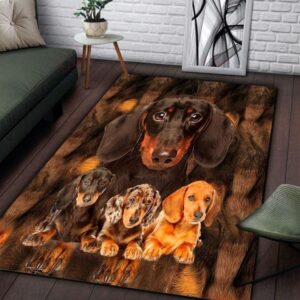Dachshund Family Rug Sport Decor Gift Floor Decor Living Room Carpet Rug Area Rug - d12a09c3bd27
