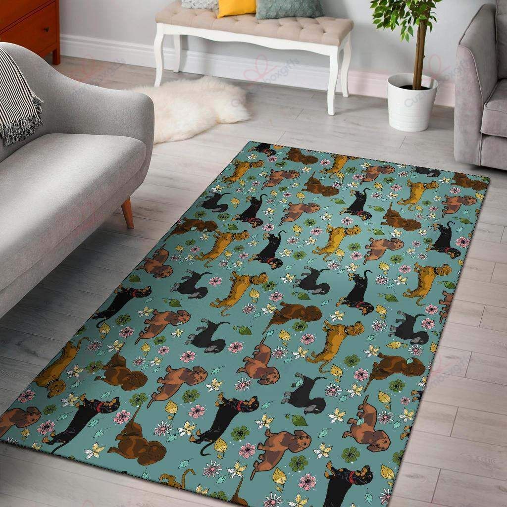 Dachshund Flower Rug Sport Decor Gift Floor Decor Living Room Carpet Rug Area Rug - a941d95fd32c Dachshund Flower Rug Sport Decor Gift Floor Decor Living Room Carpet Rug Area Rug - a941d95fd32c