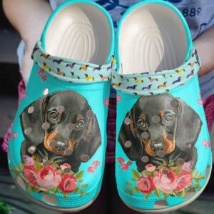Dachshund Flower Sku 703 Crocs Clog Clog Shoes