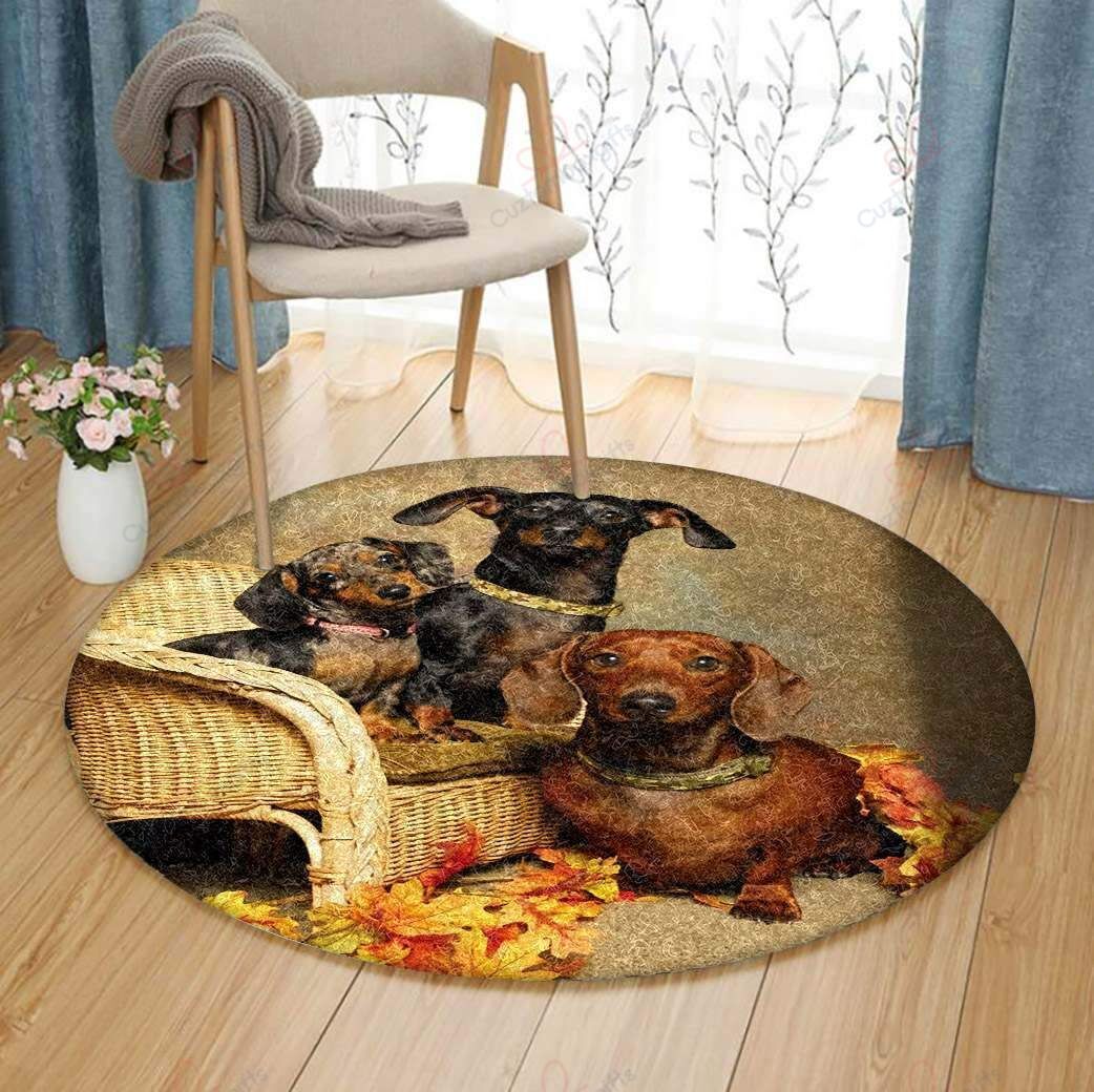 Dachshund Round Carpet Floor Rug Living Room Bedroom Decor Round Area Rug Carpet Dachshund Round Carpet Floor Rug Living Room Bedroom Decor Round Area Rug Carpet