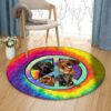 Dachshund Hippie Round Carpet Floor Rug Living Room Bedroom Decor Round Area Rug Carpet