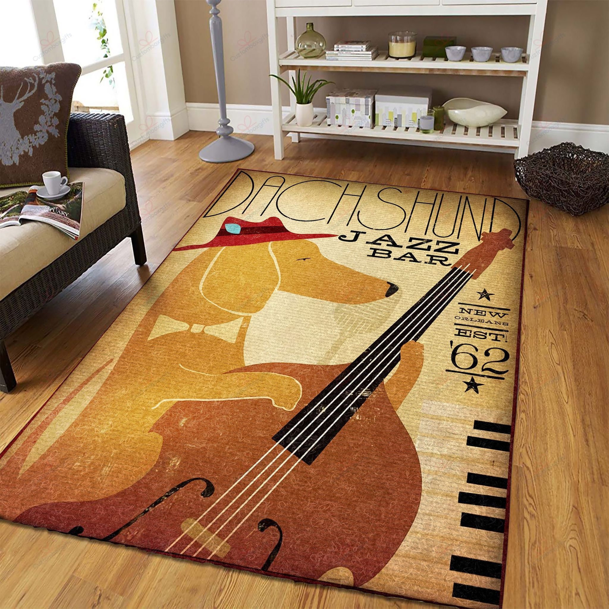 Dachshund Jazz Bar New Orleans Rug Sport Decor Gift Floor Decor Living Room Carpet Rug Area Rug - e609bbd7d887 Dachshund Jazz Bar New Orleans Rug Sport Decor Gift Floor Decor Living Room Carpet Rug Area Rug - e609bbd7d887