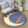 Dachshund Love To The Moon And Back Round Carpet Floor Rug Living Room Bedroom Decor Round Area Rug Carpet