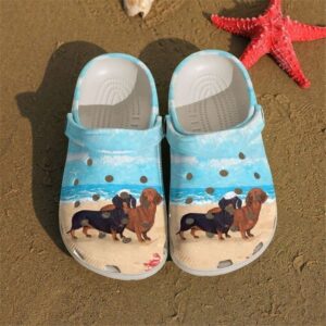Dachshund On The Beach Sku 722 Crocs Clog Clog Shoes