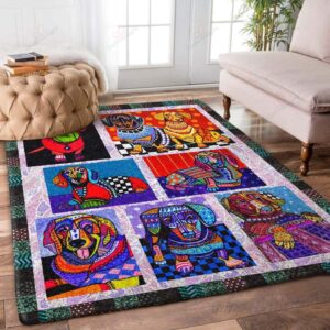 Dachshund Painting 9 Rug Sport Decor Gift Floor Decor Living Room Carpet Rug Area Rug - 89b69077c1f1