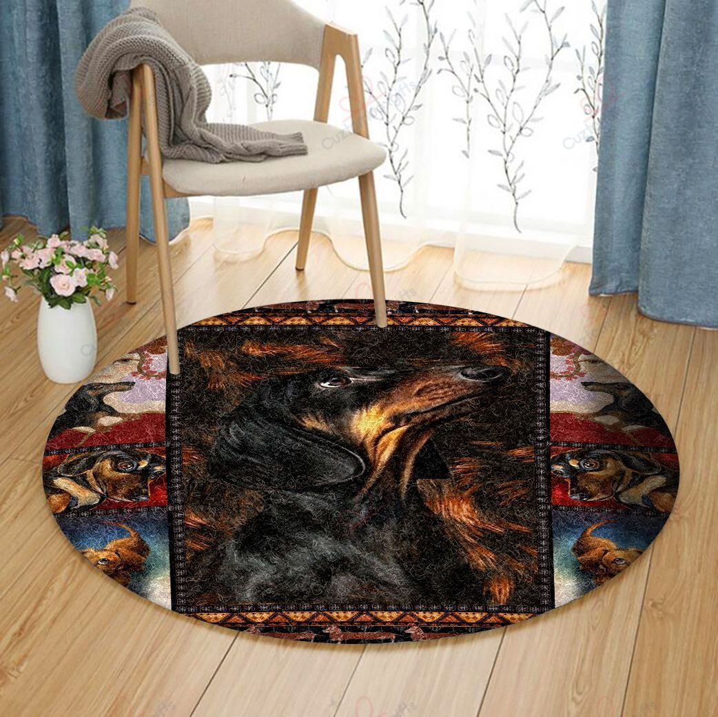 Dachshund Painting Round Carpet Floor Rug Living Room Bedroom Decor Round Area Rug Carpet Dachshund Painting Round Carpet Floor Rug Living Room Bedroom Decor Round Area Rug Carpet