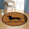 Dachshund Pattern 1 Round Carpet Floor Rug Living Room Bedroom Decor Round Area Rug Carpet