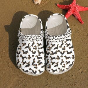 Dachshund Pattern Sku 736 Crocs Crocband Clog Comfortable For Mens Womens Classic Clog Water Shoes