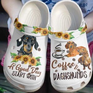 Dachshund Personalize Clog Custom Crocs Fashionstyle Comfortable For Women Men Kid Print 3D Coffee And Dachshund