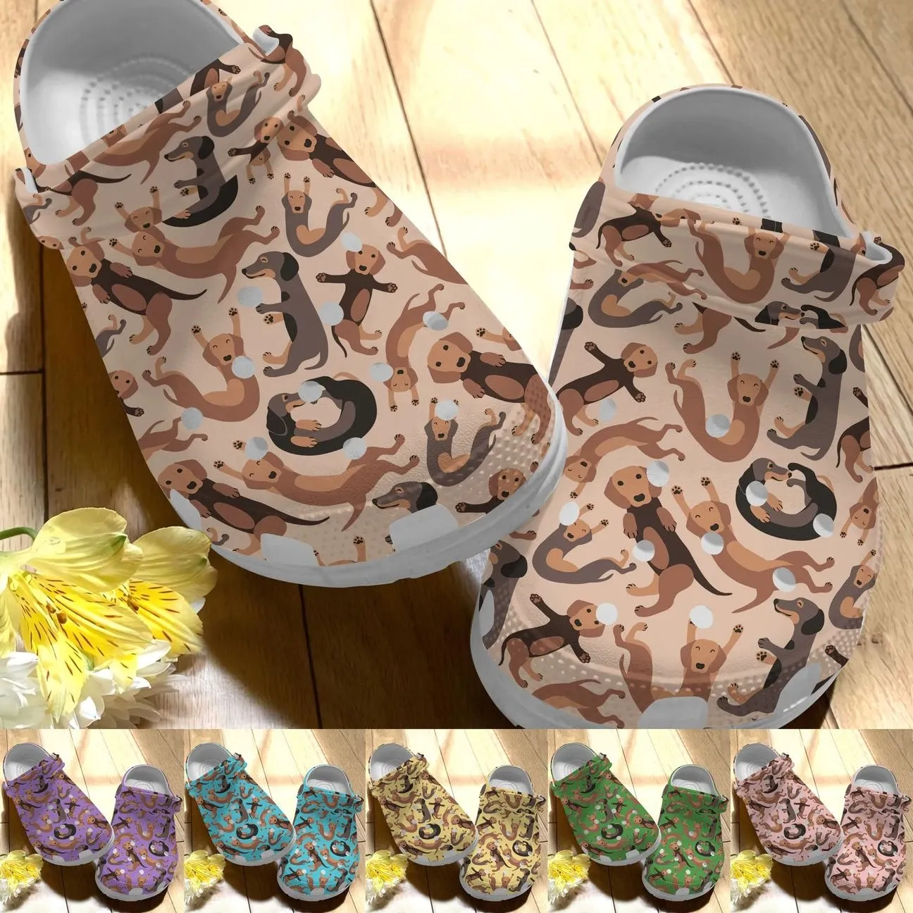 Dachshund Personalize Clog Custom Crocs Fashionstyle Comfortable For Women Men Kid Print 3D Whitesole Cute Dachshunds Dachshund Personalize Clog Custom Crocs Fashionstyle Comfortable For Women Men Kid Print 3D Whitesole Cute Dachshunds