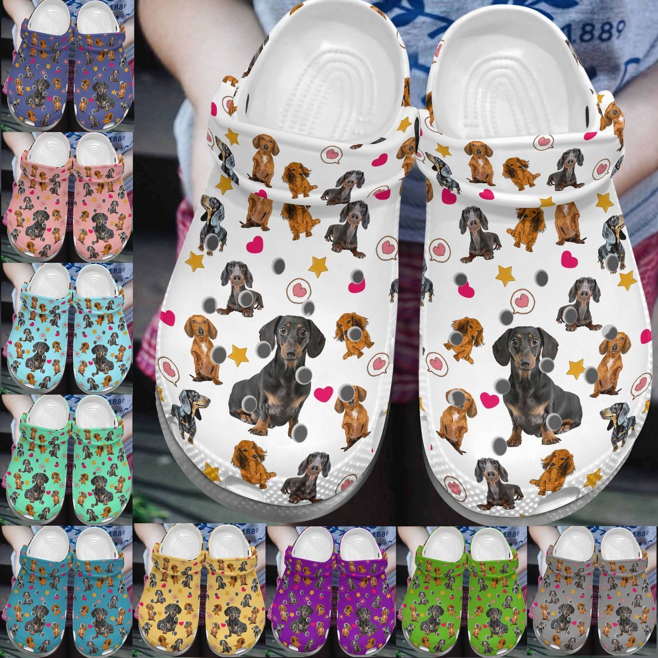 Dachshund Personalize Clog Custom Crocs Fashionstyle Comfortable For Women Men Kid Print 3D Whitesole Dachshund Lover Dachshund Personalize Clog Custom Crocs Fashionstyle Comfortable For Women Men Kid Print 3D Whitesole Dachshund Lover