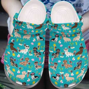 Dachshund Personalized Clog Custom Crocs Comfortablefashion Style Comfortable For Women Men Kid Print 3D Dachshunds On The Beach
