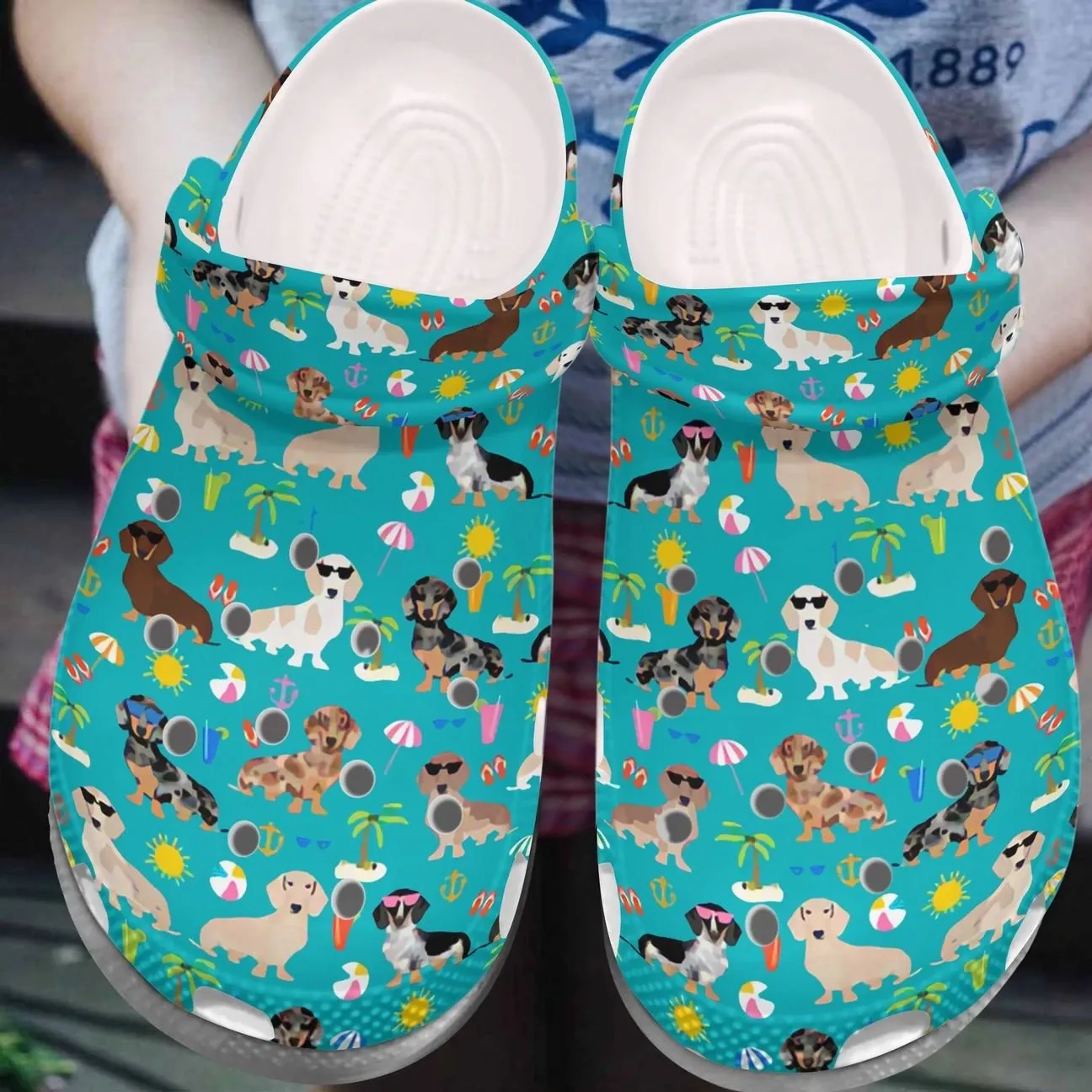 Dachshund Personalized Clog Custom Crocs Comfortablefashion Style Comfortable For Women Men Kid Print 3D Dachshunds On The Beach Dachshund Personalized Clog Custom Crocs Comfortablefashion Style Comfortable For Women Men Kid Print 3D Dachshunds On The Beach