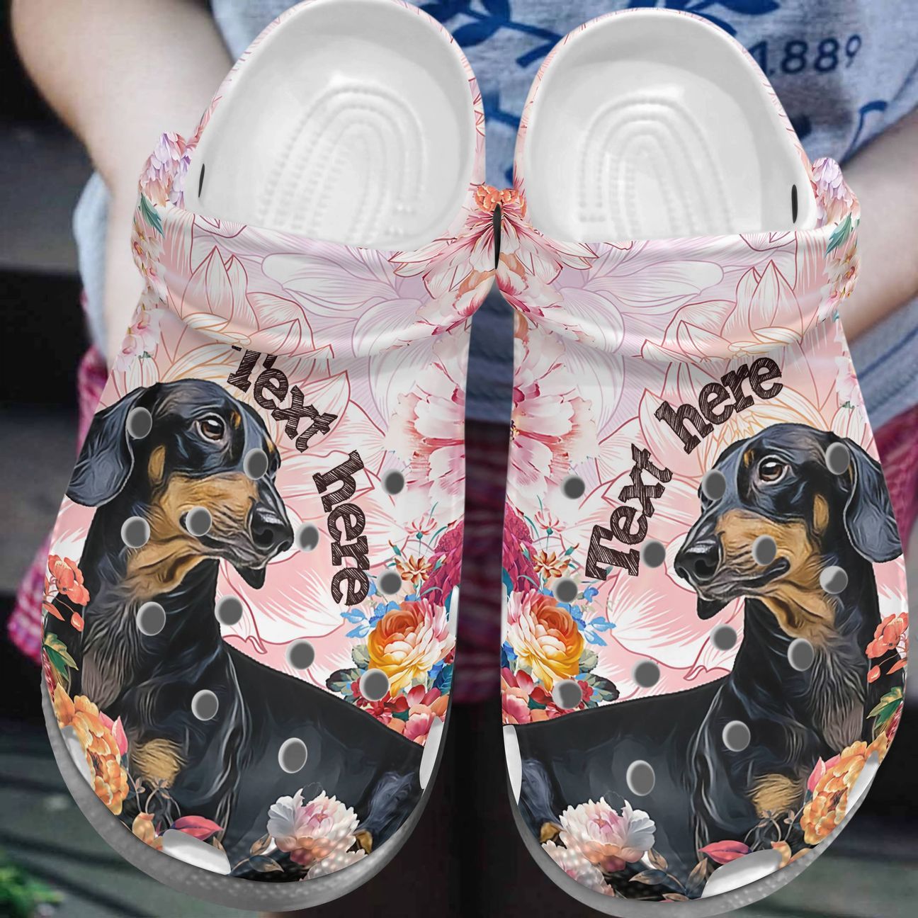 Dachshund Personalized Clog Custom Crocs Comfortablefashion Style Comfortable For Women Men Kid Print 3D Flower Dachshund Dachshund Personalized Clog Custom Crocs Comfortablefashion Style Comfortable For Women Men Kid Print 3D Flower Dachshund