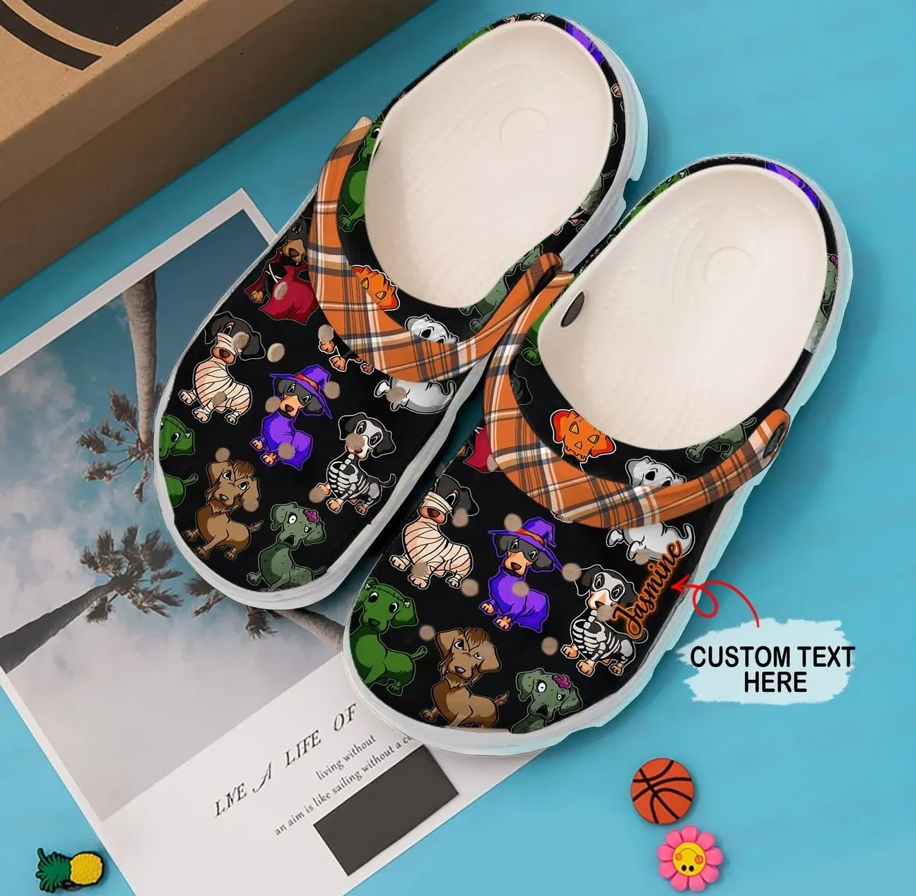 Dachshund Personalized Clog Custom Crocs Comfortablefashion Style Comfortable For Women Men Kid Print 3D Halloween Dogs Dachshund Personalized Clog Custom Crocs Comfortablefashion Style Comfortable For Women Men Kid Print 3D Halloween Dogs