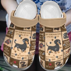 Dachshund Personalized Clog Custom Crocs Comfortablefashion Style Comfortable For Women Men Kid Print 3D I Love My Dogs