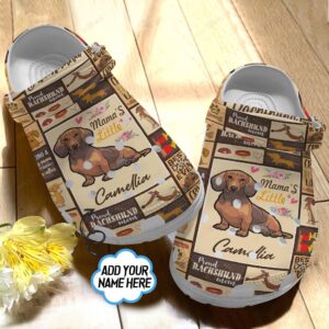 Dachshund Personalized Crocs Clog Classic Clog Whitesole Mama’S Little Dachshund Shoes