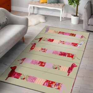 Dachshund Pink Rug Sport Decor Gift Floor Decor Living Room Carpet Rug Area Rug - 84370d64942b
