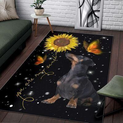 Dachshund Sunflower 1 Rug Sport Decor Gift Floor Decor Living Room Carpet Rug Area Rug - 1021a4508075 Dachshund Sunflower 1 Rug Sport Decor Gift Floor Decor Living Room Carpet Rug Area Rug - 1021a4508075