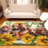 Dachshund Sunflower Rug Sport Decor Gift Floor Decor Living Room Carpet Rug Area Rug - ac6eb4bbe03e