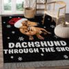 Dachshund Through The Snow Christmas Rug Sport Decor Gift Floor Decor Living Room Carpet Rug Area Rug - dc0a9a3c4cee