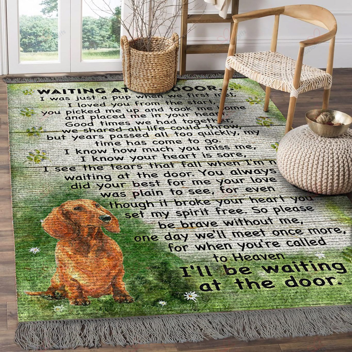 Dachshund Waiting At The Door Rug Sport Decor Gift Floor Decor Living Room Carpet Rug Area Rug - e91ccef9be89 Dachshund Waiting At The Door Rug Sport Decor Gift Floor Decor Living Room Carpet Rug Area Rug - e91ccef9be89