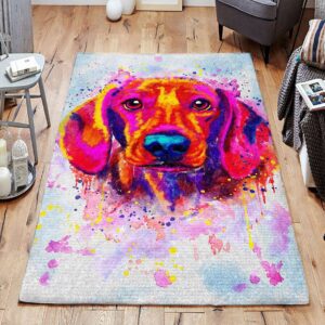 Dachshund Water Color Painting Rug Sport Decor Gift Floor Decor Living Room Carpet Rug Area Rug - fbec29f263b4