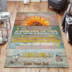 Dad To Daughter Make A Different Rug Sport Decor Gift Floor Decor Living Room Carpet Rug Area Rug - 6ccb49a805f4