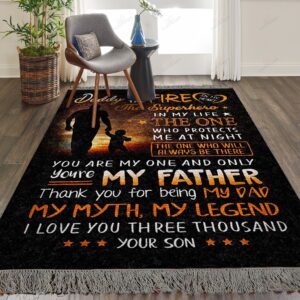 Daddy My Dad My Myth My Legend I Love You 3000 1 Rug Sport Decor Gift Floor Decor Living Room Carpet Rug Area Rug - 7da4cf5670e1