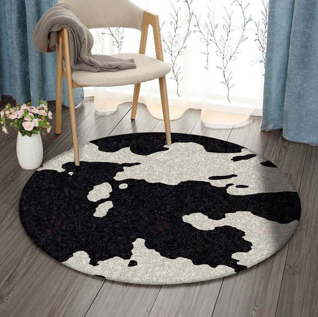 Dairy Cow Round Carpet Floor Rug Living Room Bedroom Decor Round Area Rug Carpet Dairy Cow Round Carpet Floor Rug Living Room Bedroom Decor Round Area Rug Carpet