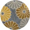 Daisies Grey New Zealand Round Carpet Floor Rug Living Room Bedroom Decor Round Area Rug Carpet