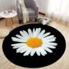 Daisy Flower Round Carpet Floor Rug Living Room Bedroom Decor Round Area Rug Carpet