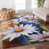 Daisy Flowers Rug Sport Decor Gift Floor Decor Living Room Carpet Rug Area Rug - 3e43c3fb43b4