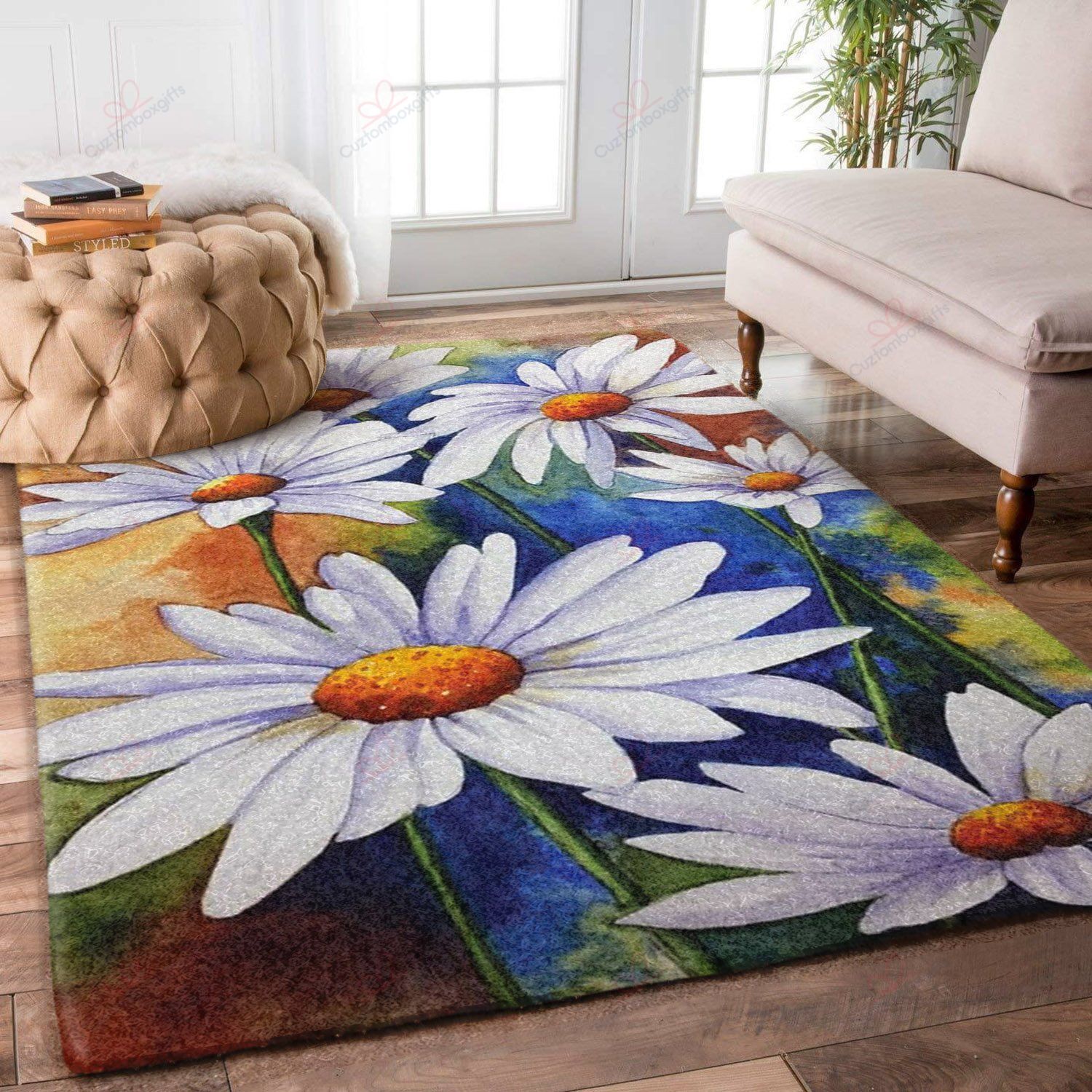 Daisy Flowers Rug Sport Decor Gift Floor Decor Living Room Carpet Rug Area Rug - 3e43c3fb43b4 Daisy Flowers Rug Sport Decor Gift Floor Decor Living Room Carpet Rug Area Rug - 3e43c3fb43b4