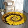 Daisy Round Carpet Floor Rug Living Room Bedroom Decor Round Area Rug Carpet