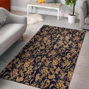 Damask Gold Pattern Rug Sport Decor Gift Floor Decor Living Room Carpet Rug Area Rug - b73ac43e287a