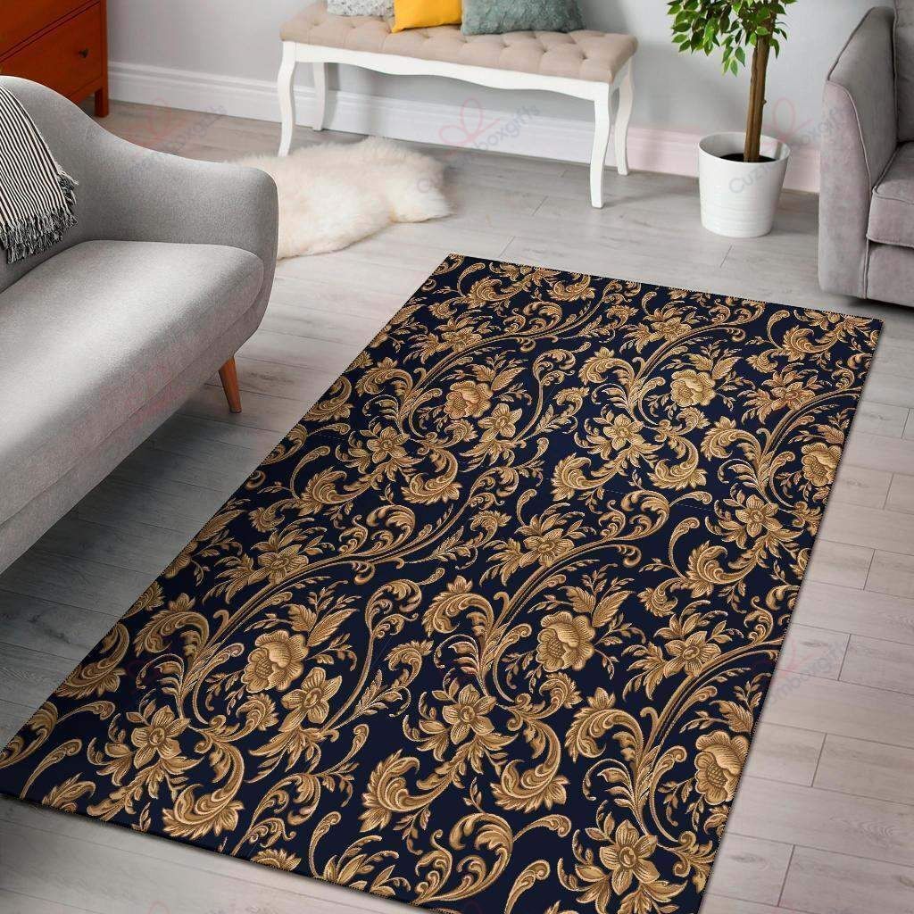 Damask Gold Pattern Rug Sport Decor Gift Floor Decor Living Room Carpet Rug Area Rug - b73ac43e287a Damask Gold Pattern Rug Sport Decor Gift Floor Decor Living Room Carpet Rug Area Rug - b73ac43e287a