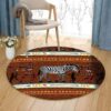 Dancing Aborigines And Zebra Round Carpet Floor Rug Living Room Bedroom Decor Round Area Rug Carpet