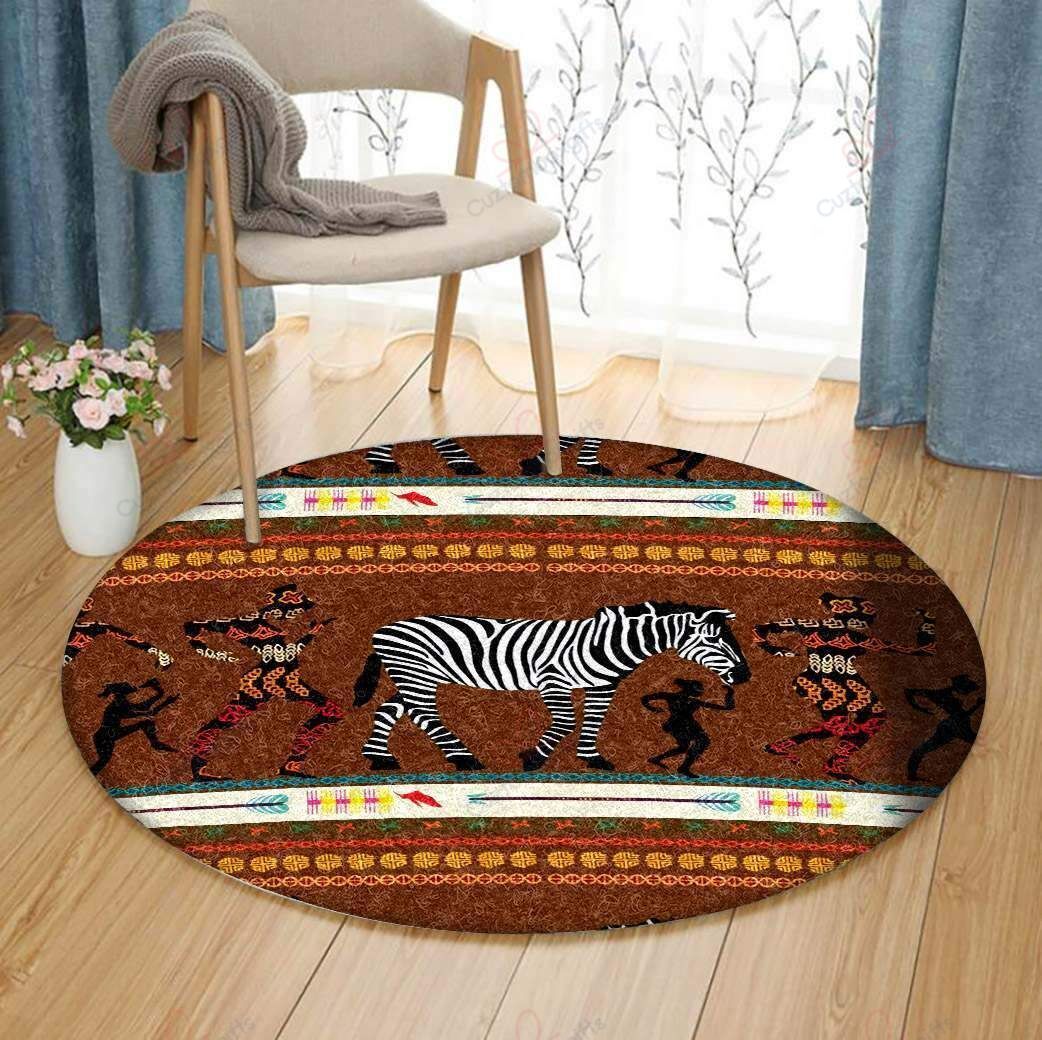 Dancing Aborigines And Zebra Round Carpet Floor Rug Living Room Bedroom Decor Round Area Rug Carpet Dancing Aborigines And Zebra Round Carpet Floor Rug Living Room Bedroom Decor Round Area Rug Carpet