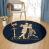 Dancing Round Carpet Floor Rug Living Room Bedroom Decor Round Area Rug Carpet