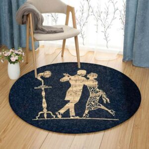 Dancing Round Carpet Floor Rug Living Room Bedroom Decor Round Area Rug Carpet