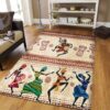 Dancing People On Ethnic Background With African Rug Sport Decor Gift Floor Decor Living Room Carpet Rug Area Rug - fbe55e74f09e