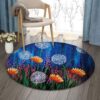 Dandelion 2 Round Carpet Floor Rug Living Room Bedroom Decor Round Area Rug Carpet