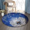 Dandelion 3 Round Carpet Floor Rug Living Room Bedroom Decor Round Area Rug Carpet