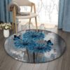 Dandelion Butterfly Round Carpet Floor Rug Living Room Bedroom Decor Round Area Rug Carpet